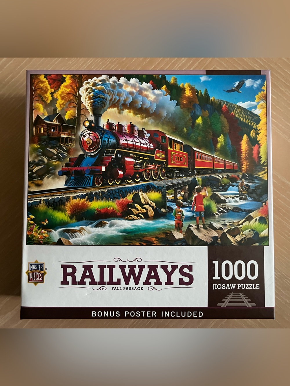 1000 piece Railways Fall Passage jigsaw puzzle by Master Pieces.